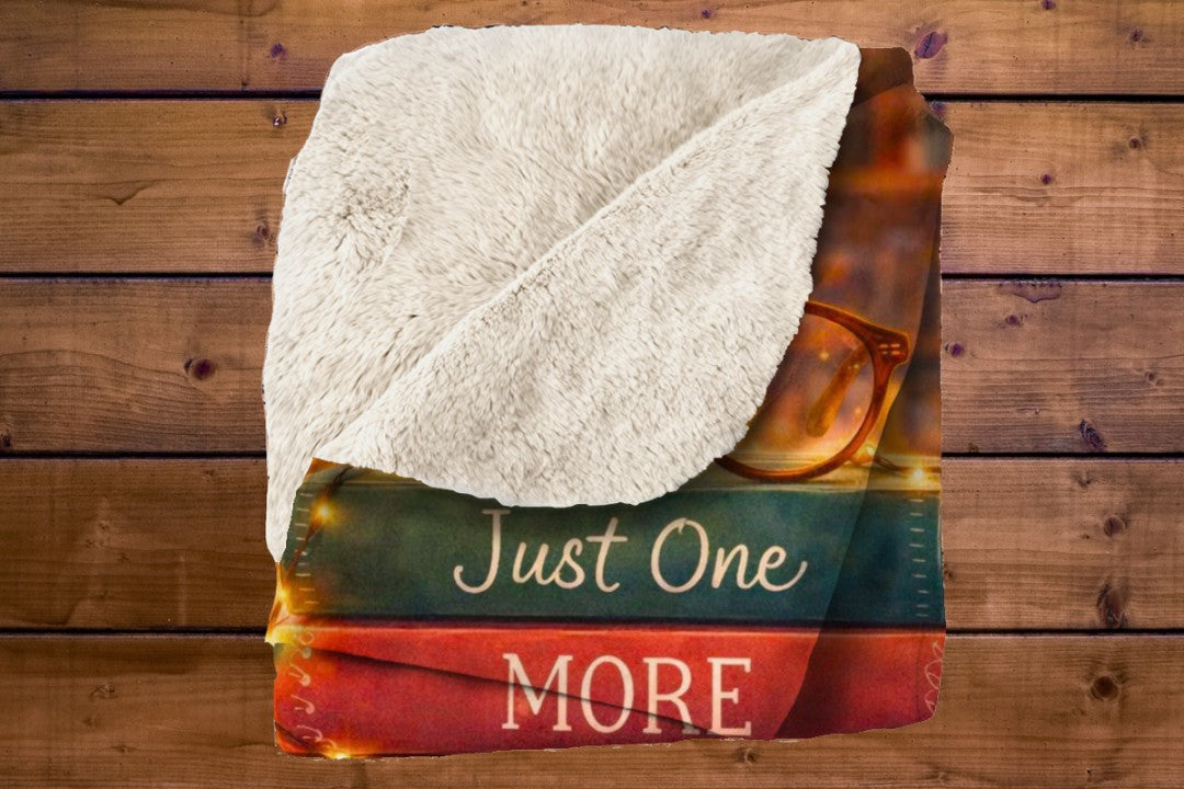 Cozy Book Lover Sherpa Blanket, Just One More Chapter Throw, Books and Coffee Gift, Reader Gift, Library Decor, Bibliophile Blanket