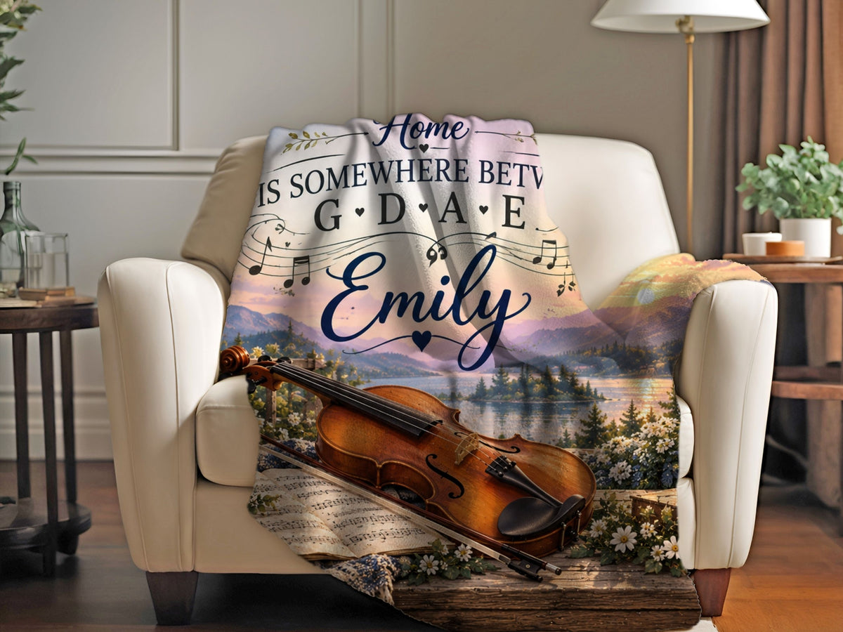 Personalized Violin Blanket, Violinist Gift, Violin Player Gift, Musician Gift, Orchestra Gift
