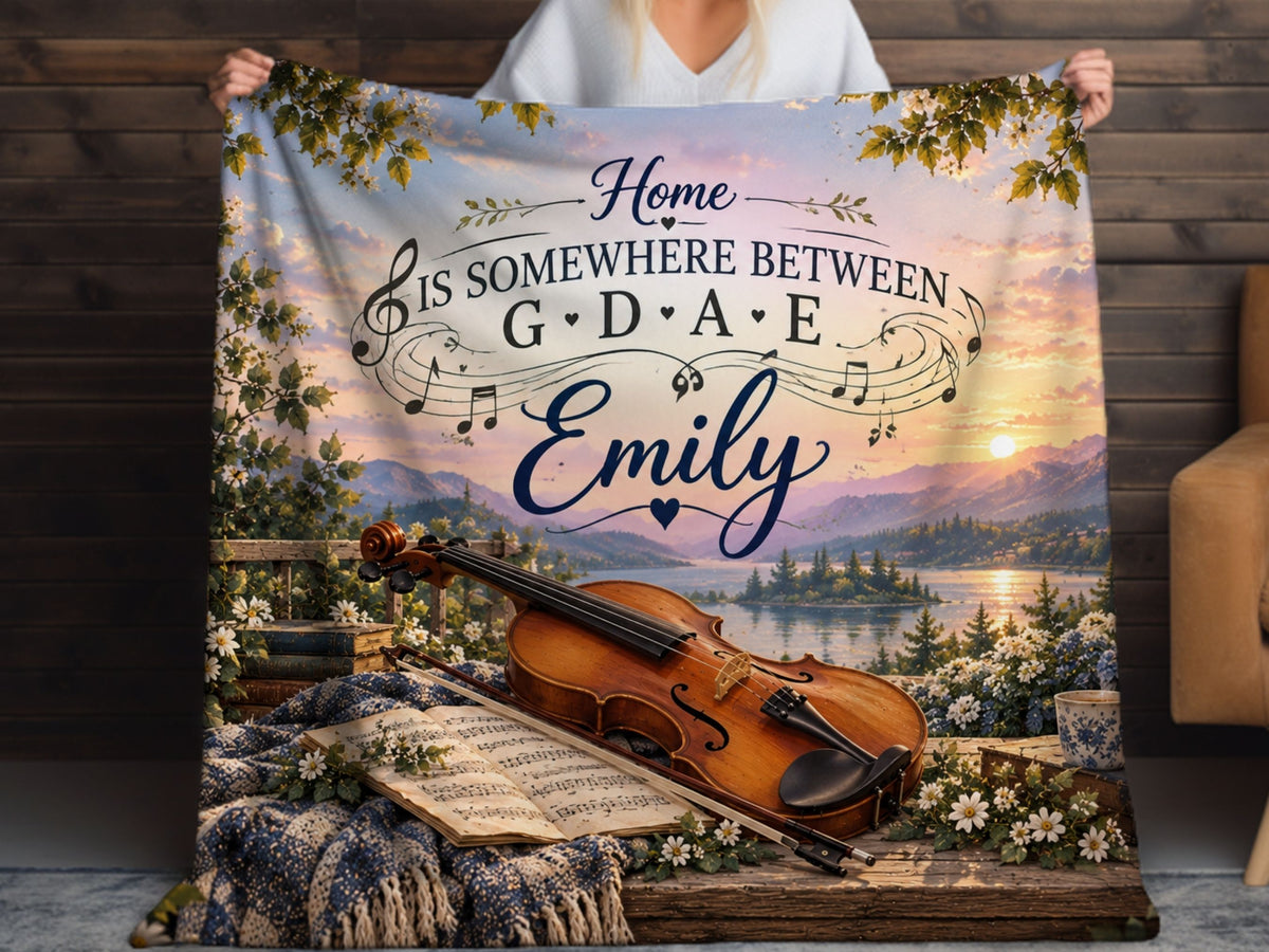 Personalized Violin Blanket, Violinist Gift, Violin Player Gift, Musician Gift, Orchestra Gift