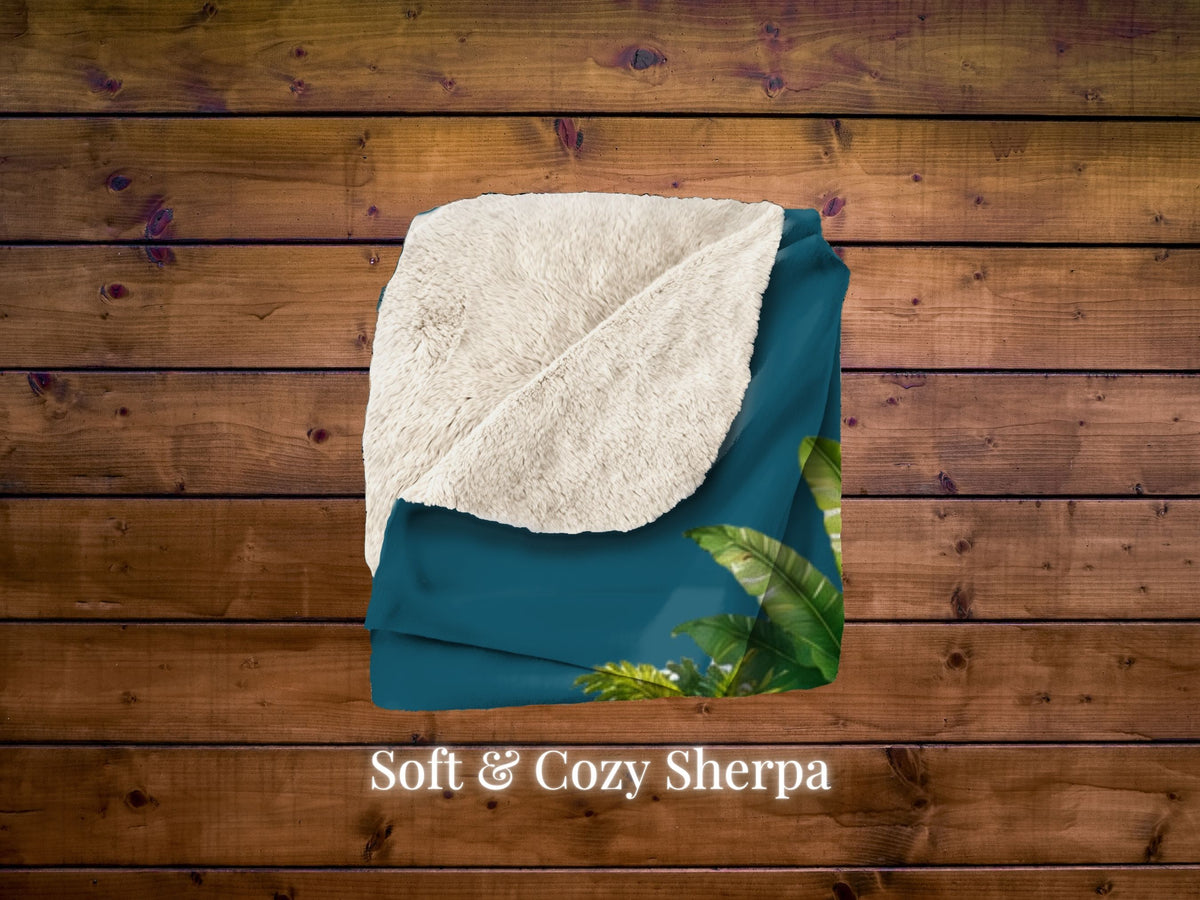 Personalized Dinosaur Blanket with Name, Custom Kids Sherpa Blanket, Dinosaur Gift for Boy