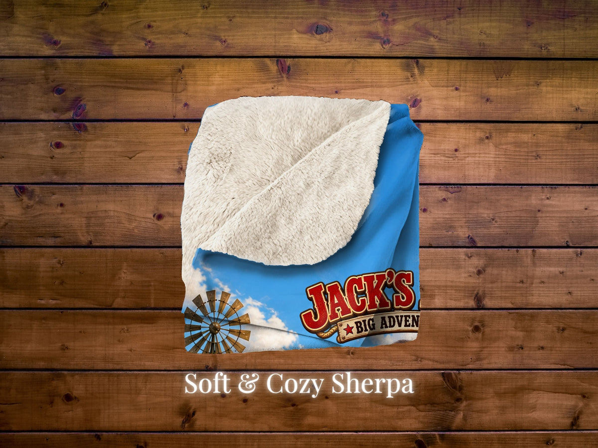 Custom Farm Blanket with Photo, Personalized Tractor Blanket for Kids, Farm Animal Blanket, Farmer Gift