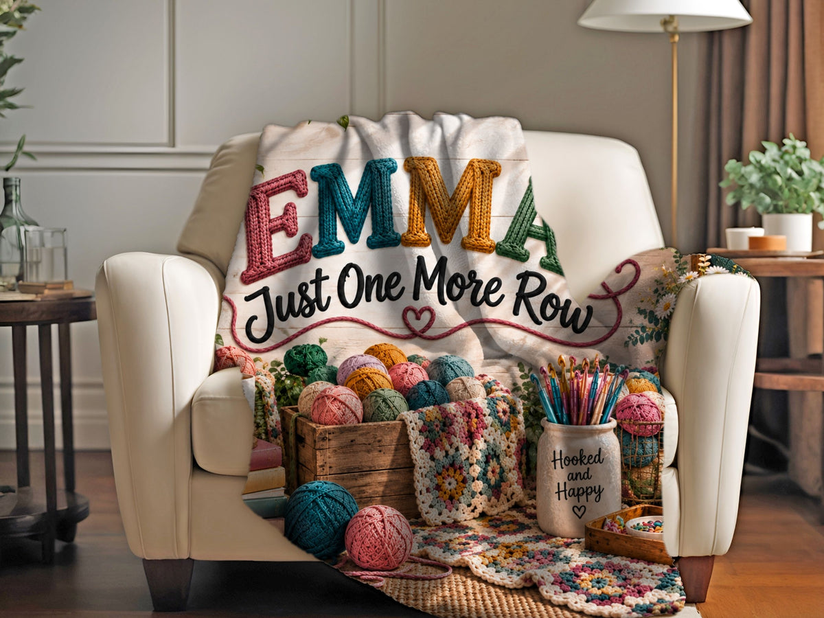 Personalized Crochet Lover Blanket. Just One More Row Sherpa Throw