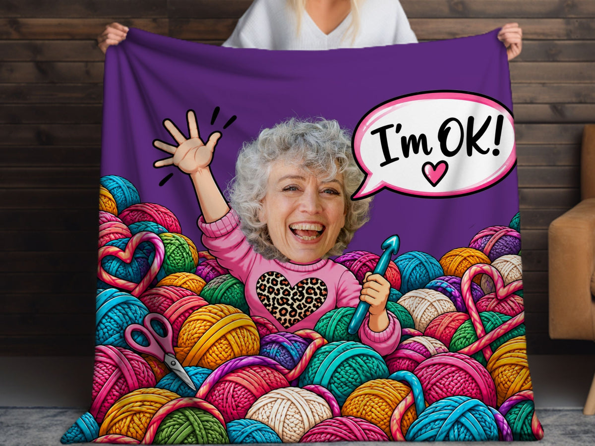 Personalized Crochet Face Blanket Funny Crochet Gift