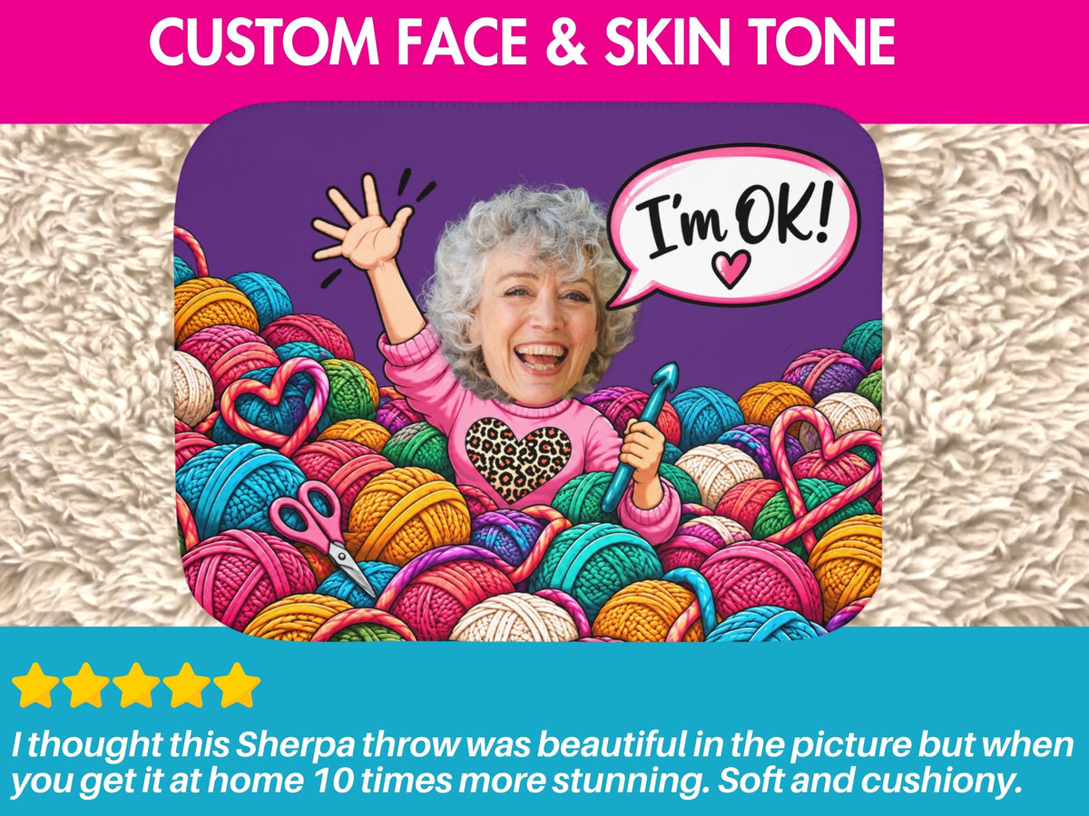 Personalized Crochet Face Blanket Funny Crochet Gift