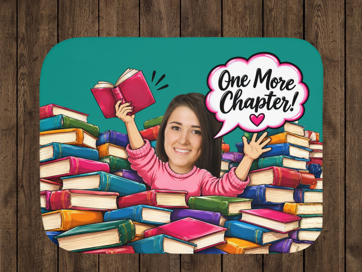 Personalized Book Lover Blanket Custom Face Gift