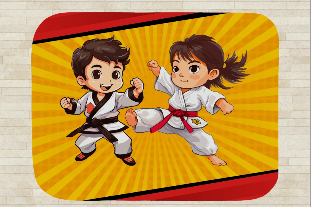 Sherpa Throw Blanket - Kids Karate Design - Soft Plush Throw Blanket-Jacobson Cottage