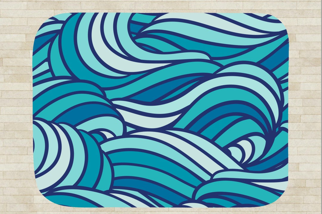 Ocean Waves Sherpa Throw Abstract Blue Sherpa Throw Blanket Custom Cozy Winter Gift for Beach Lovers Coastal Vibes Water Pattern Decor-Jacobson Cottage