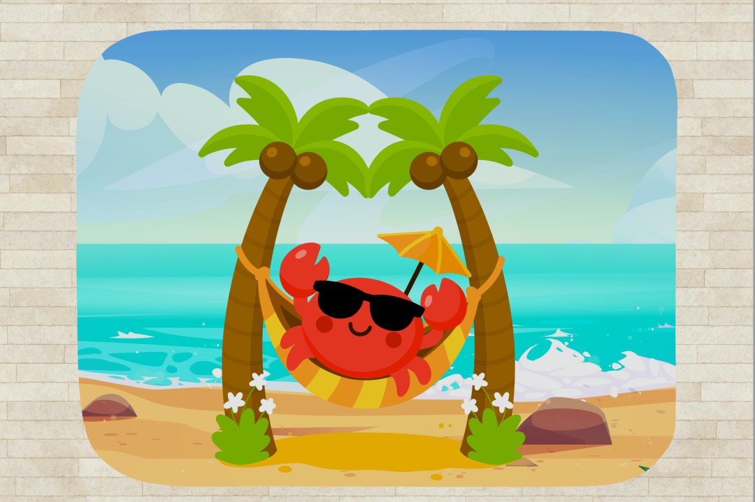 Sherpa Throw Blanket - Kids Beach Crab Design - Soft Plush Throw Blanket-Jacobson Cottage