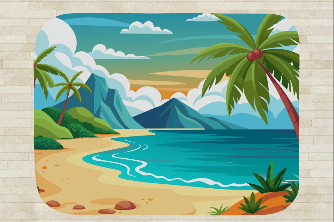 Sherpa Throw Blanket - Tropical Beach and Palm Trees - Soft Plush Throw Blanket-Jacobson Cottage