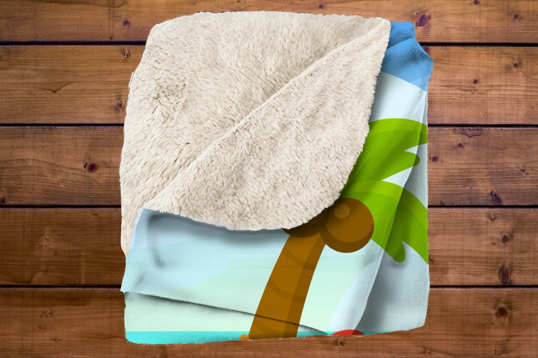 Sherpa Throw Blanket - Kids Beach Crab Design - Soft Plush Throw Blanket-Jacobson Cottage