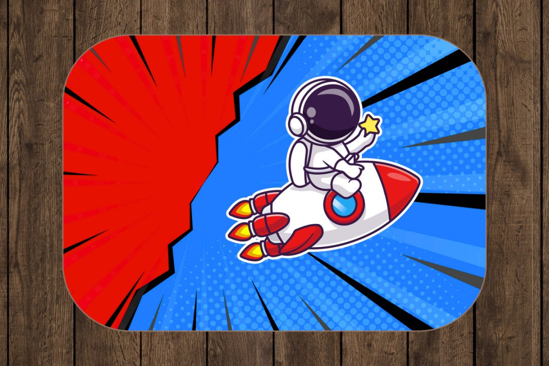 Sherpa Throw Blanket - Kids Rocket Ship Astronaut Design - Soft Plush Throw Blanket-Jacobson Cottage