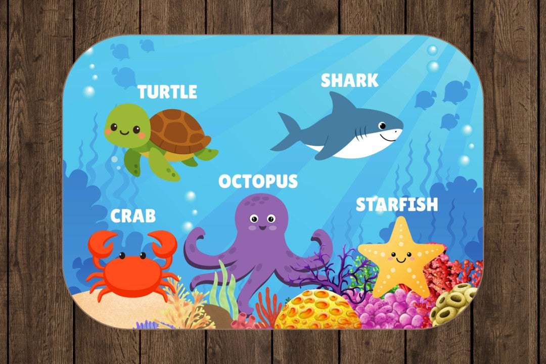 Sherpa Throw Blanket - Kids Ocean Animals Design - Soft Plush Throw Blanket-Jacobson Cottage