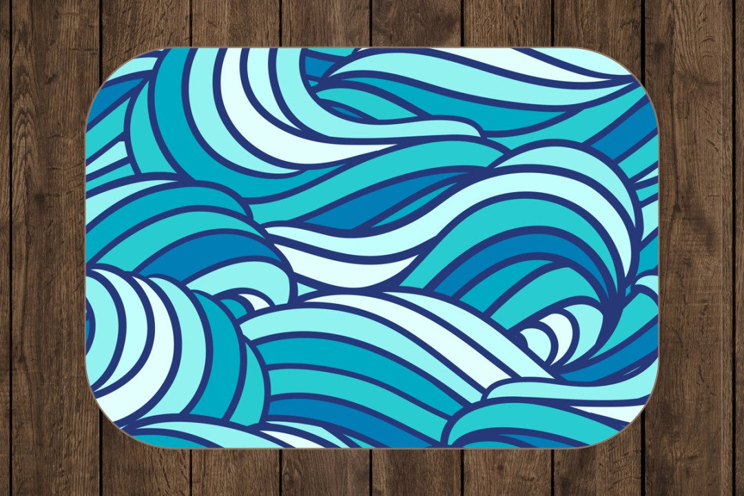 Ocean Waves Sherpa Throw Abstract Blue Sherpa Throw Blanket Custom Cozy Winter Gift for Beach Lovers Coastal Vibes Water Pattern Decor-Jacobson Cottage