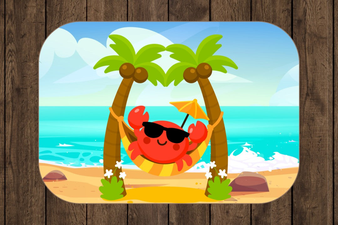 Sherpa Throw Blanket - Kids Beach Crab Design - Soft Plush Throw Blanket-Jacobson Cottage