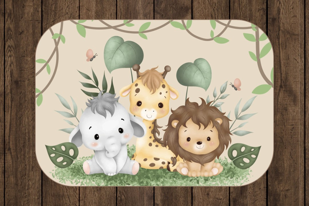 Sherpa Throw Blanket - Baby Safari Design - Soft Plush Throw Blanket-Jacobson Cottage