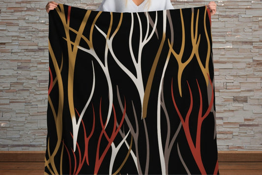 Sherpa Throw Blanket - Modern Antlers Cabin Soft Plush Throw Blanket