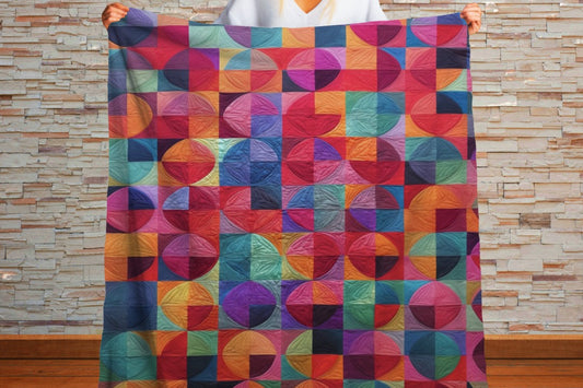 Sherpa Throw Blanket - Red Modern Art Red Quilt pattern Print - Soft Plush Throw Blanket-Jacobson Cottage