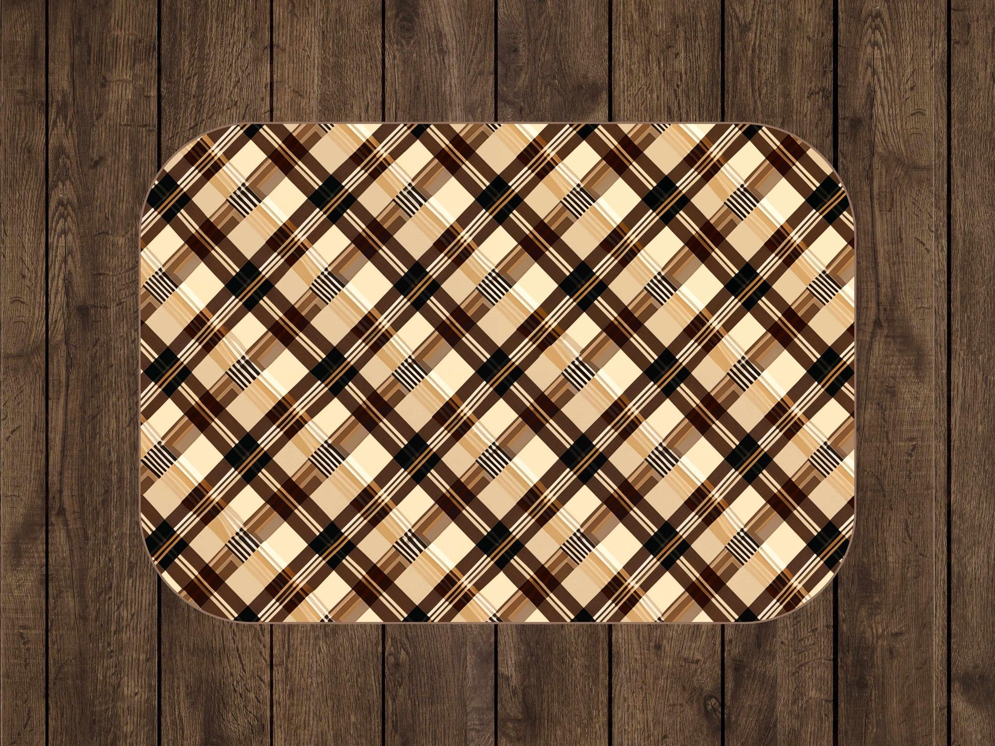 Sherpa Throw Blanket - Beige and Brown Plaid - Soft Plush Throw Blanket-Jacobson Cottage