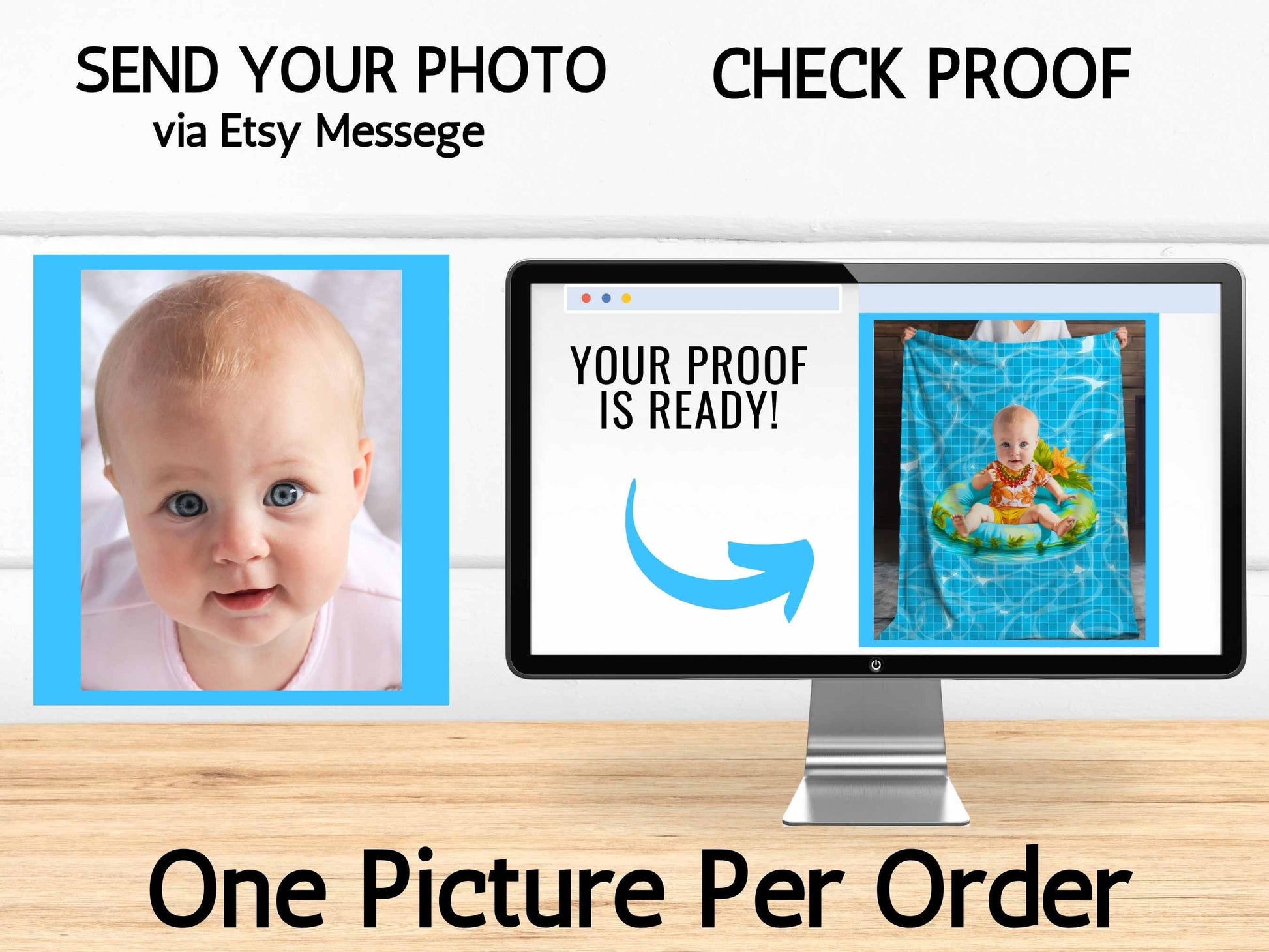 Sherpa Throw Blanket - Custom Baby Face on Baby on Pool Float caricature Tropical Summer Design - Soft Plush Throw Blanket-Jacobson Cottage
