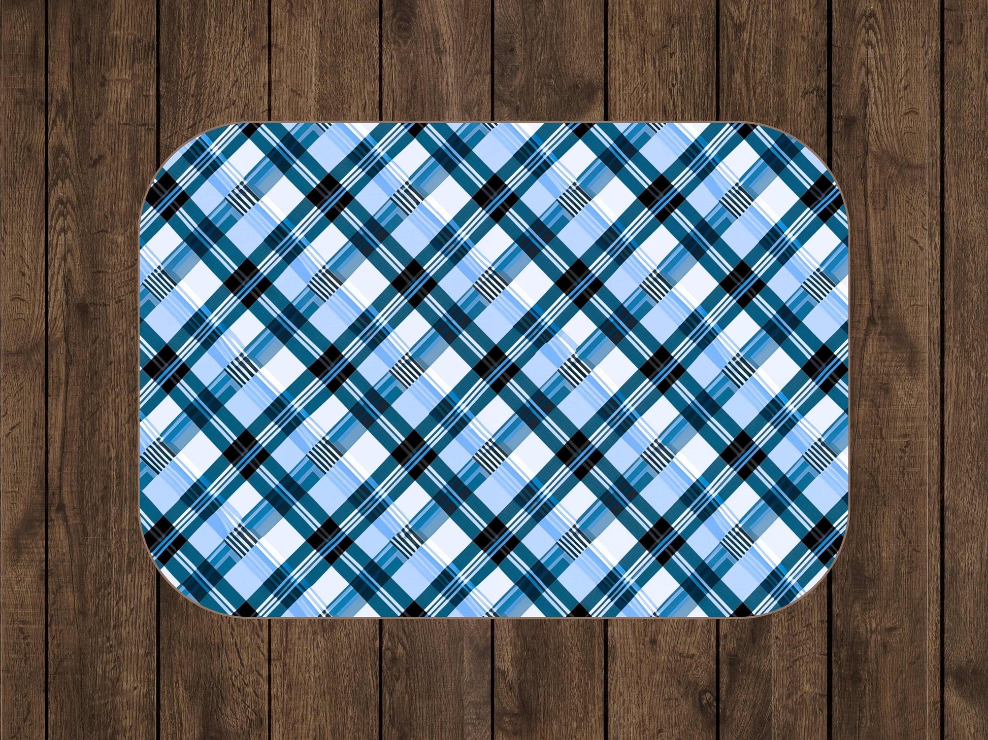 Sherpa Throw Blanket - Blue and Light Blue Plaid Design - Soft Plush Throw Blanket-Jacobson Cottage