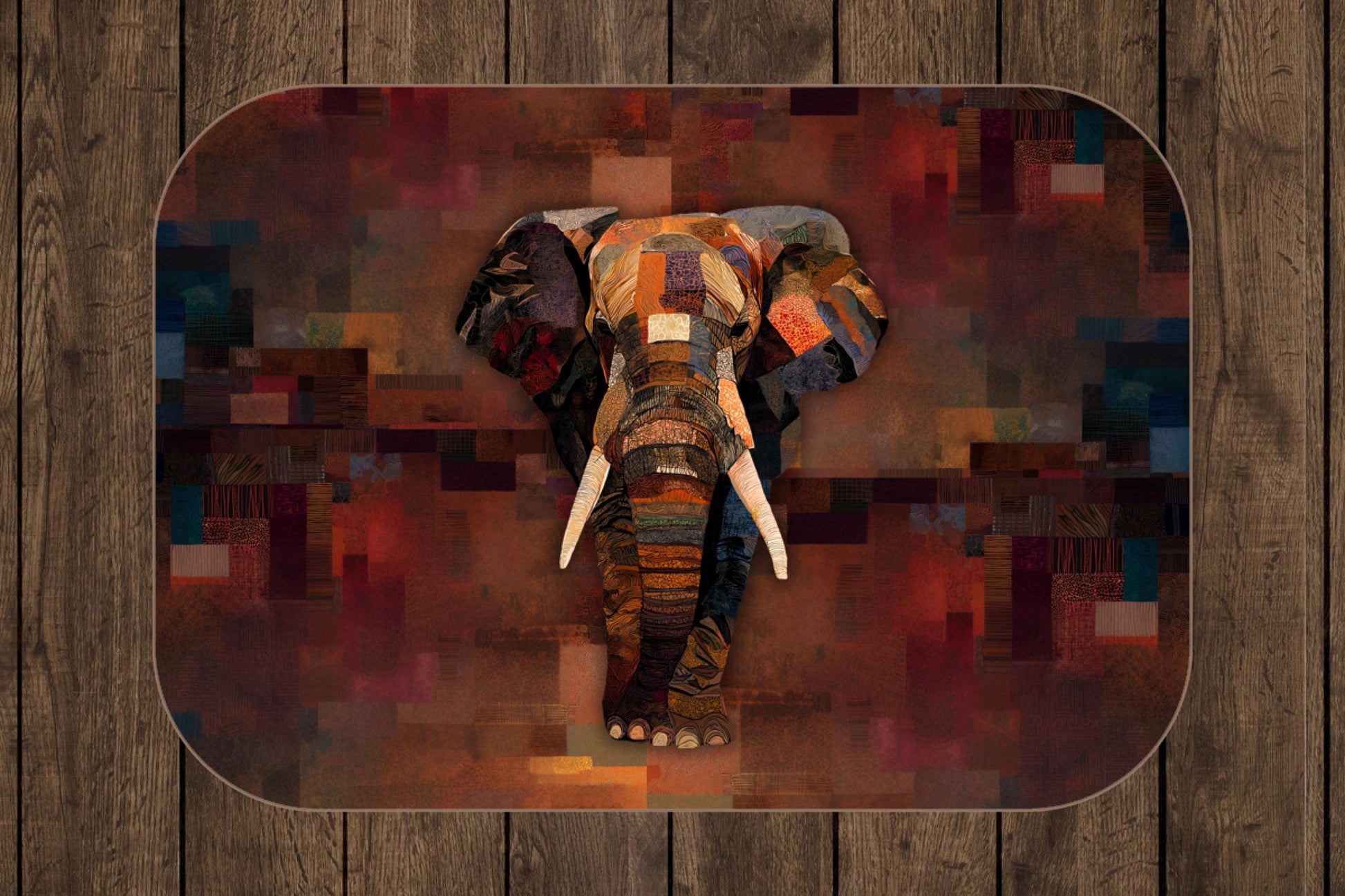 Sherpa Throw Blanket - Safari African Elephant Patchwork Design - Soft Plush Throw Blanket-Jacobson Cottage
