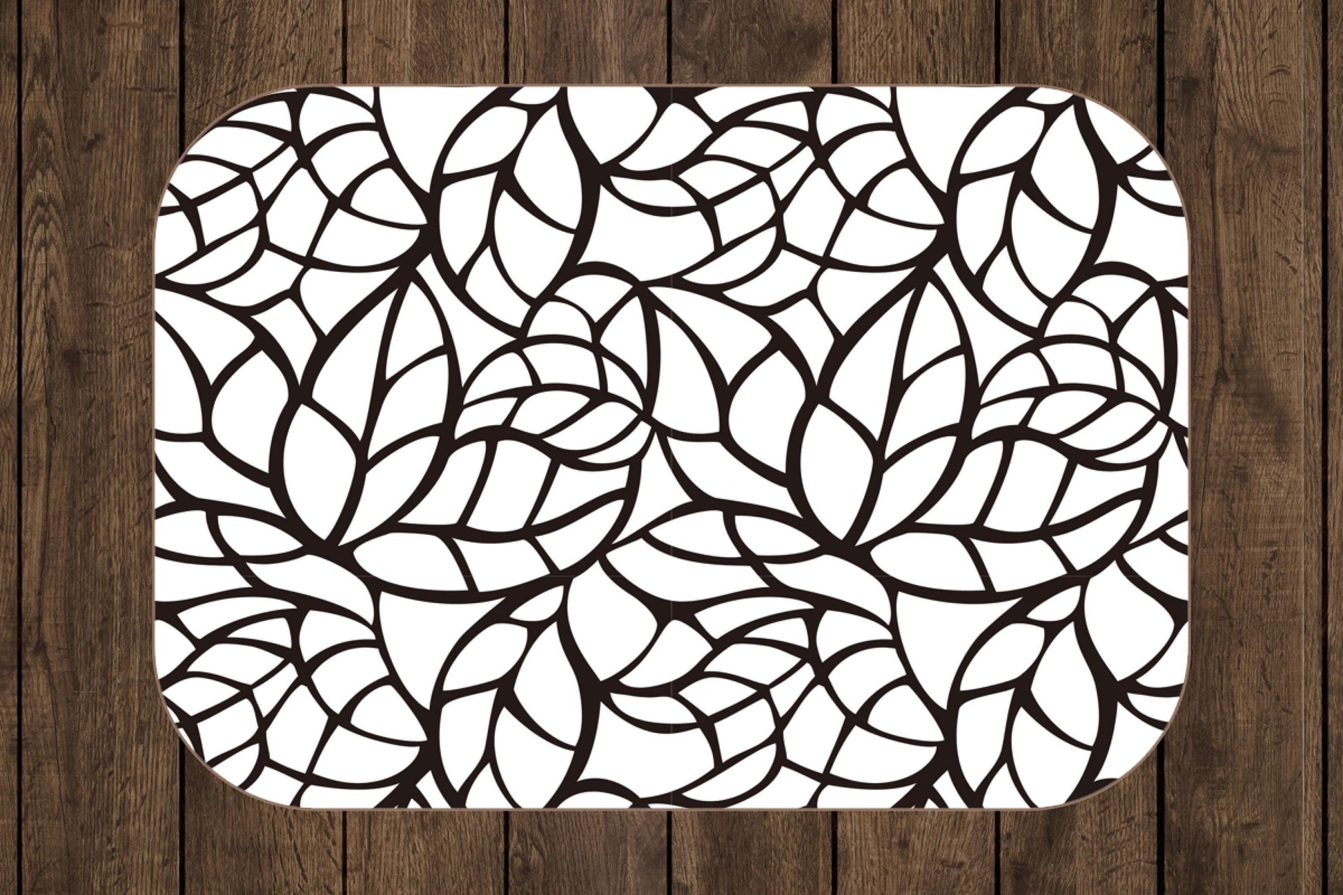 Sherpa Throw Blanket - Black and White Abstract Leaf Pattern - Soft Plush Throw Blanket-Jacobson Cottage