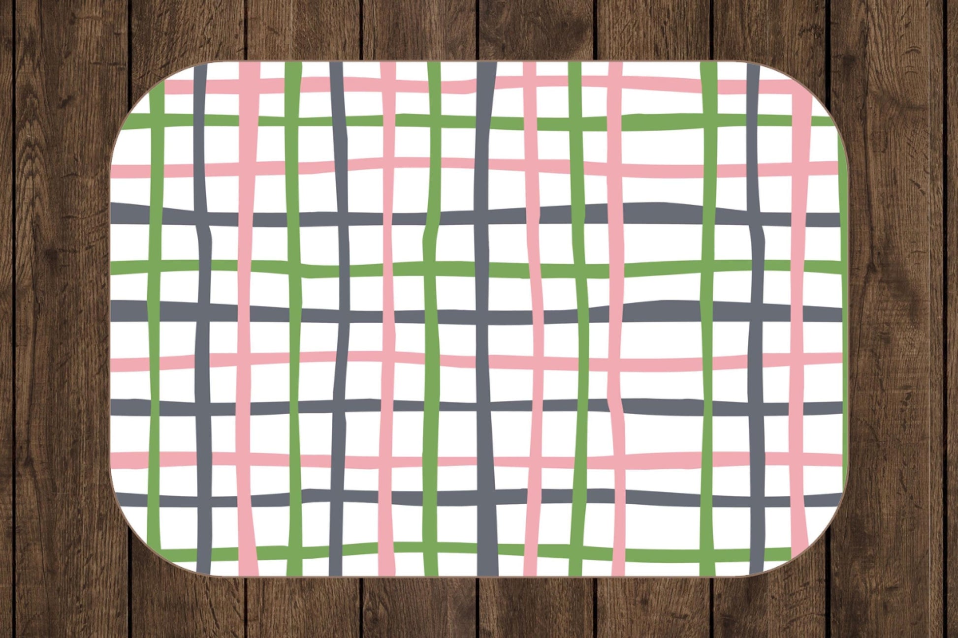Sherpa Throw Blanket - Pink Green Gray Plaid Checkered Pattern - Soft Plush Throw Blanket-Jacobson Cottage