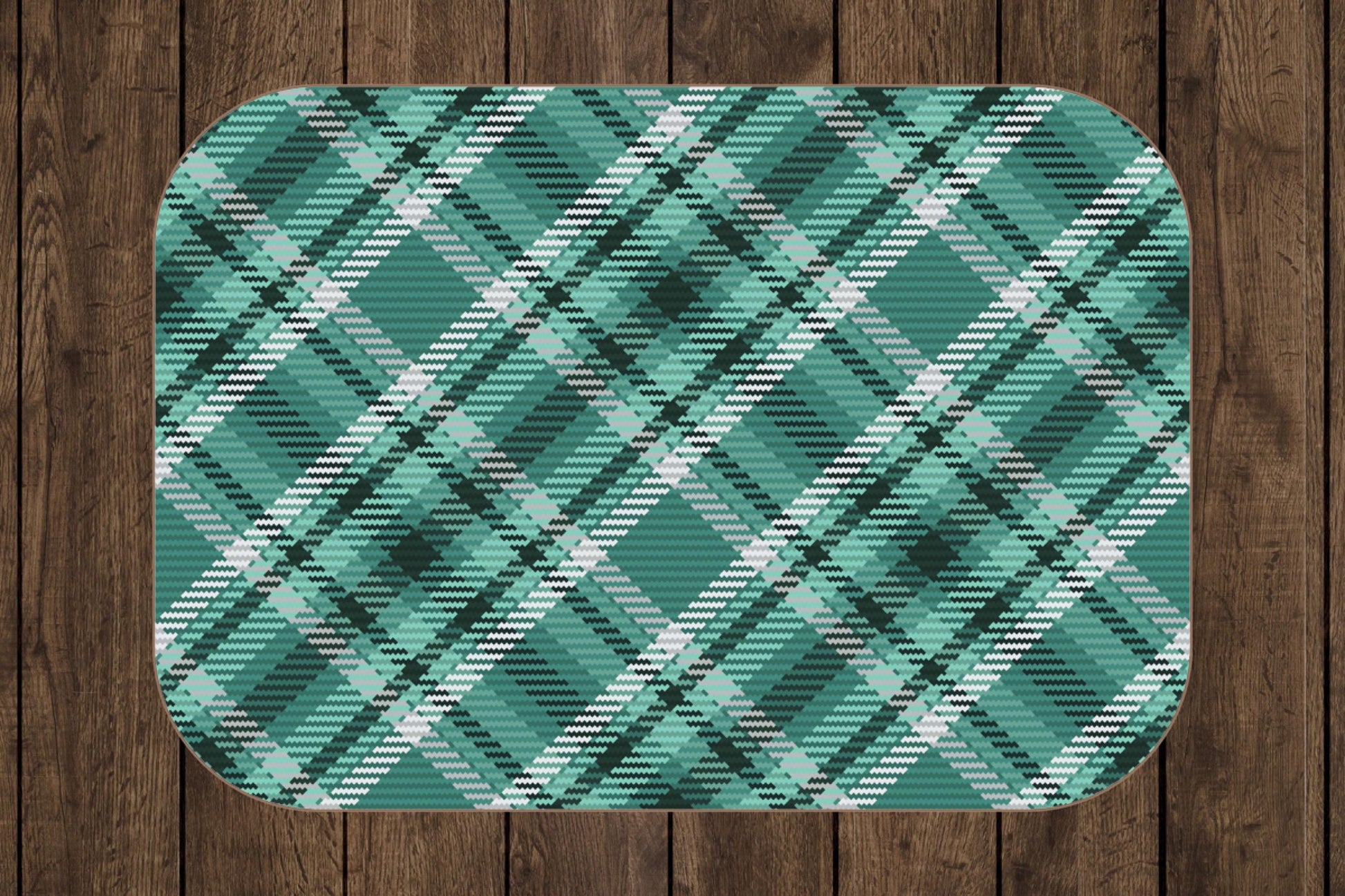 Sherpa Throw Blanket - Green Plaid - Soft Plush Throw Blanket-Jacobson Cottage
