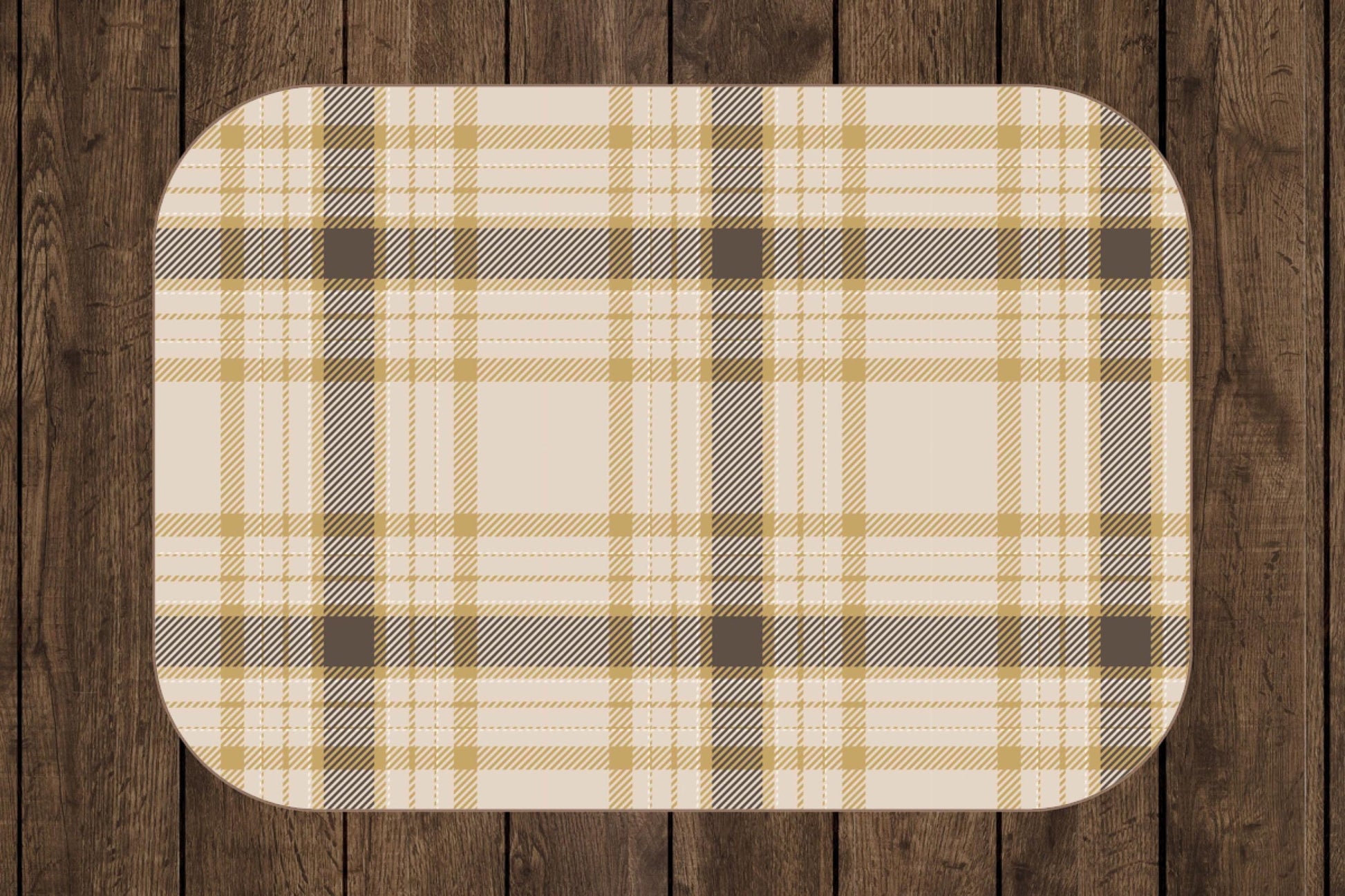 Sherpa Throw Blanket - Beige and Brown Plaid Tartan Pattern - Soft Plush Throw Blanket-Jacobson Cottage