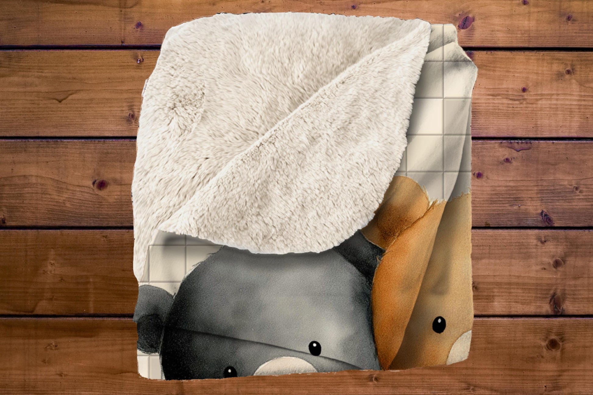 Sherpa Throw Blanket - Teddy Bears in Bath - Soft Plush Throw Blanket-Jacobson Cottage