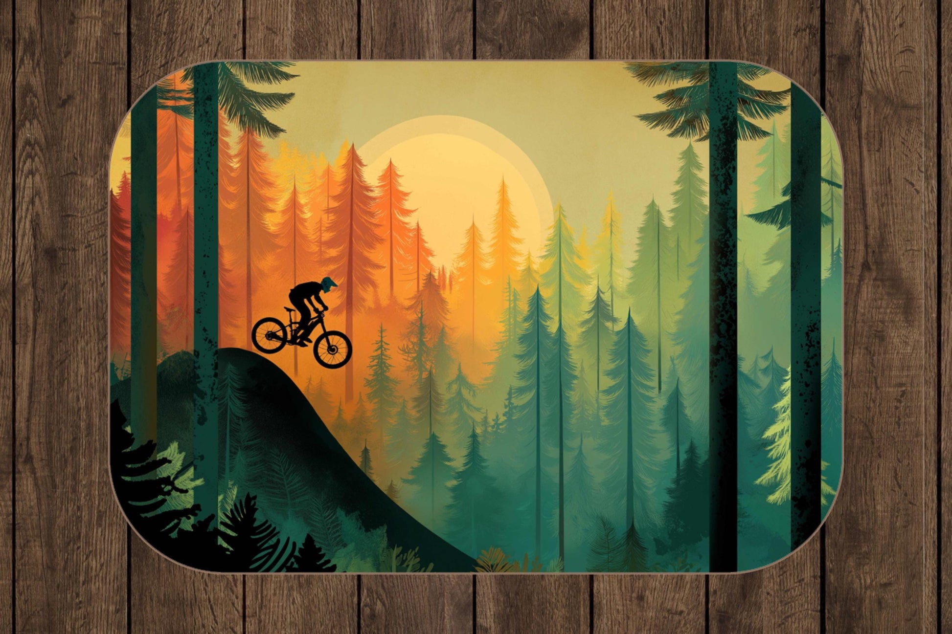 Sherpa Throw Blanket - Mountain bike in the woods - Soft Plush Throw Blanket-Jacobson Cottage