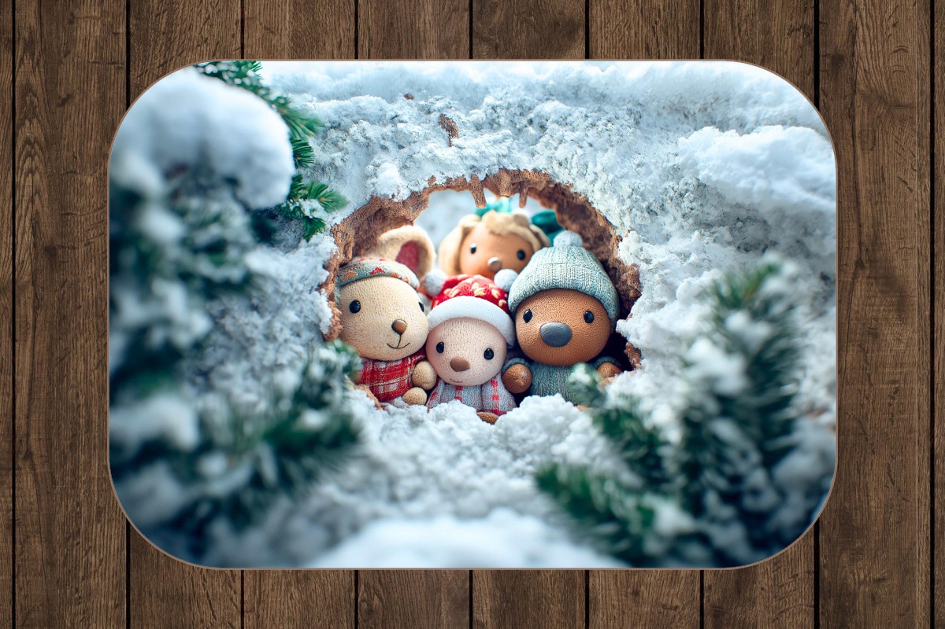 Sherpa Throw Blanket - Woodland Animals in Christmas - Soft Plush Throw Blanket-Jacobson Cottage