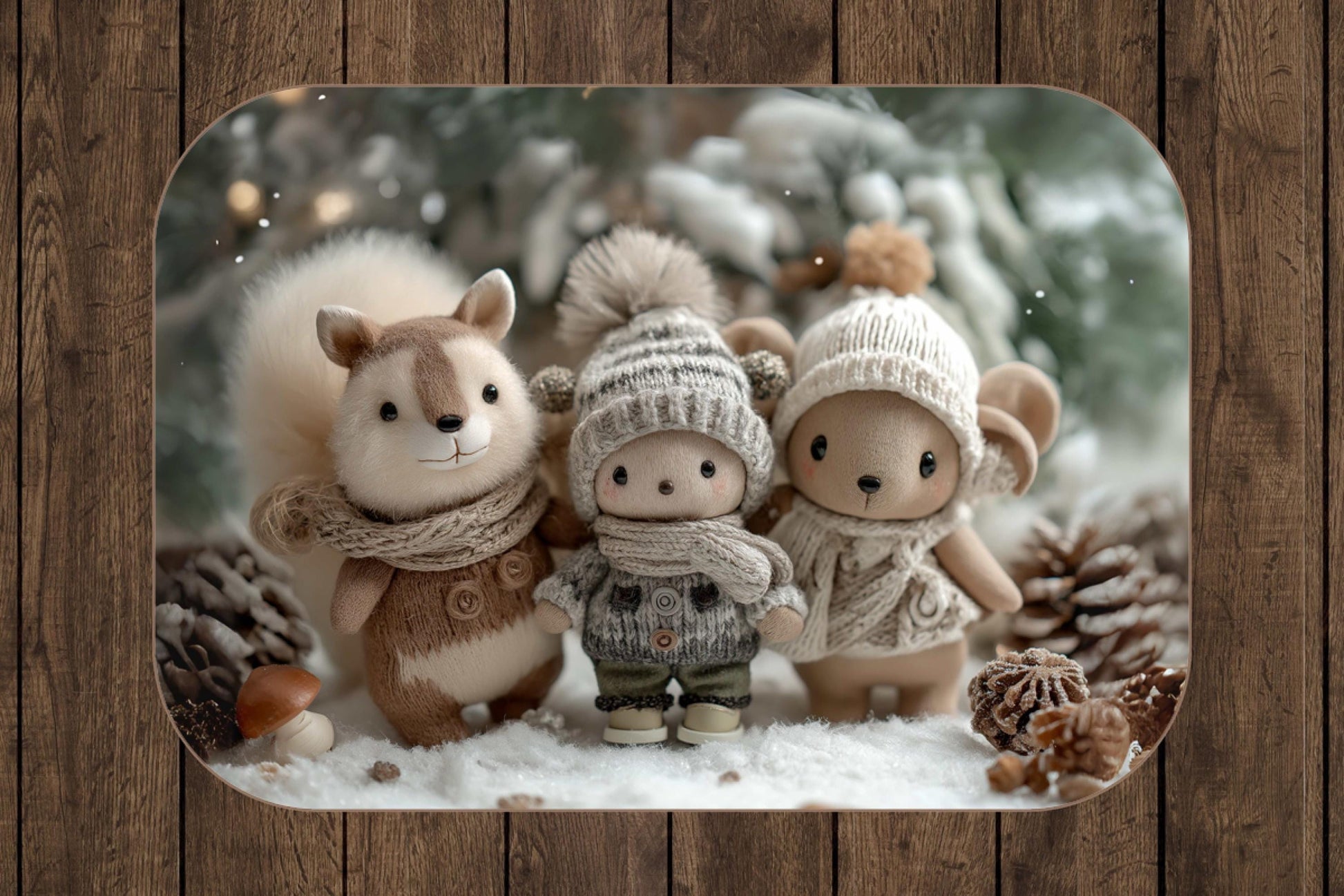Sherpa Throw Blanket - Woodland plush Animals Christmas - Soft Plush Throw Blanket-Jacobson Cottage